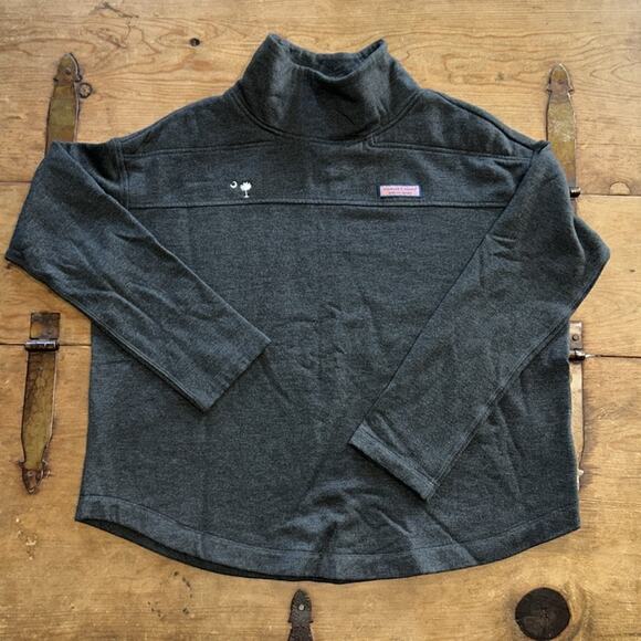Womens Vineyard Vines dreamcloth funnel shep shirt Charcoal Heather Size Small - Picture 1 of 8